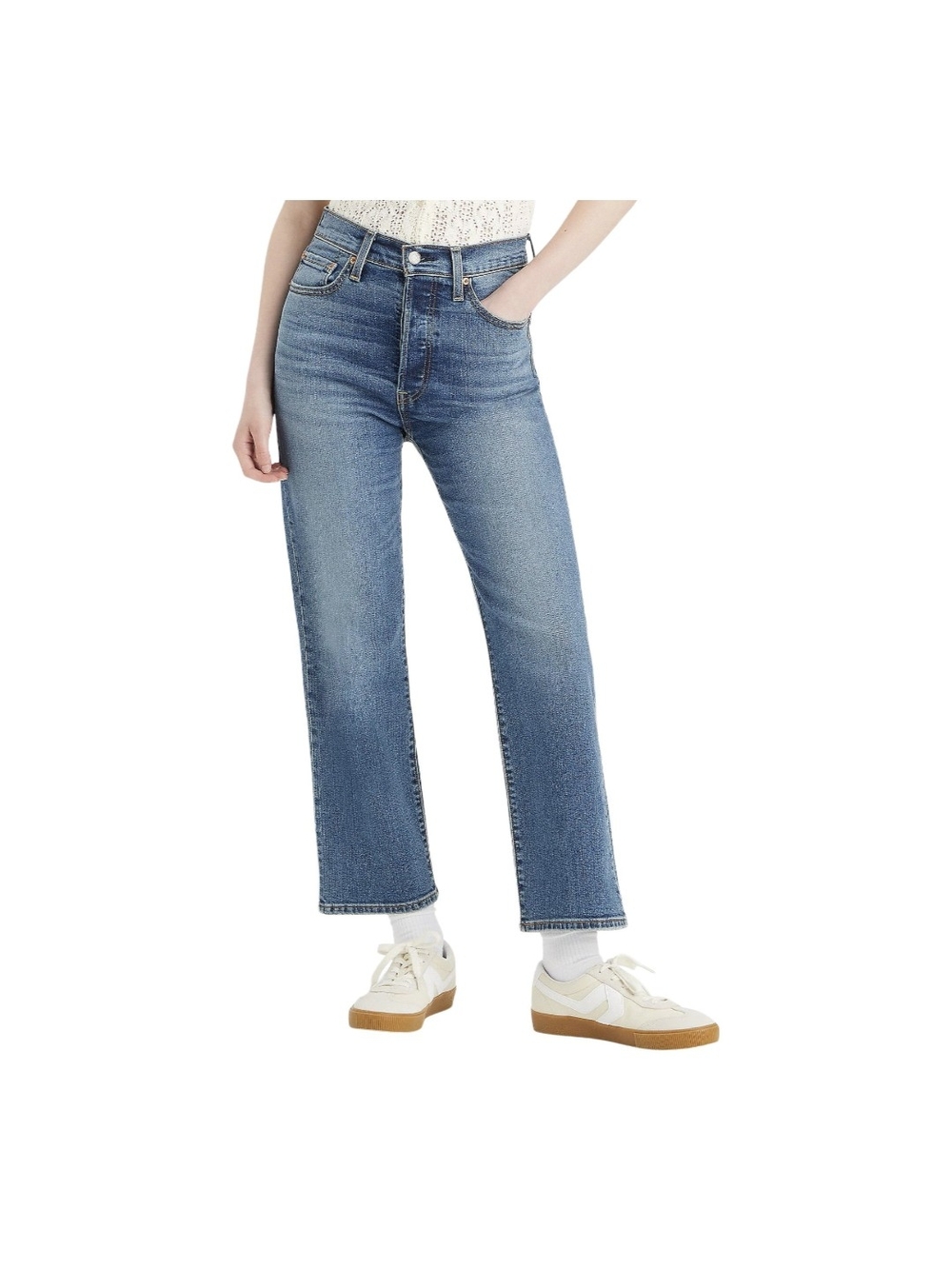 Levi's Ribcage Light Blue Cropped Ankle Jeans